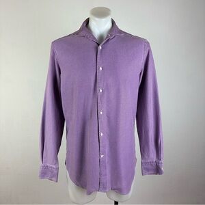 Boggi Milano Men's Purple Cutaway Collar Shirt